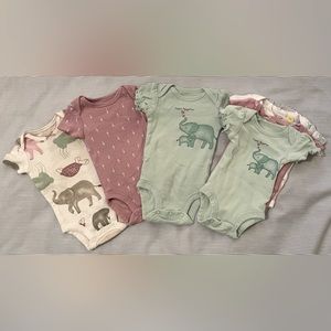 Bundle lot of 6 onesies/body suits size PREEMIE and NEWBORN